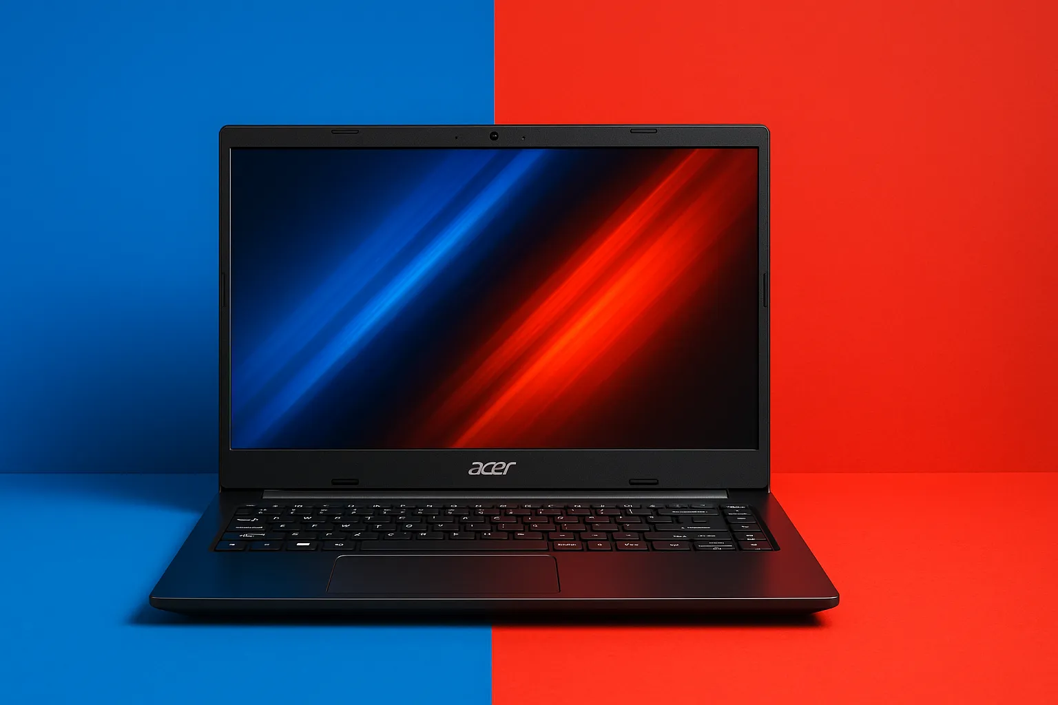 a computer in dark with with white shadow